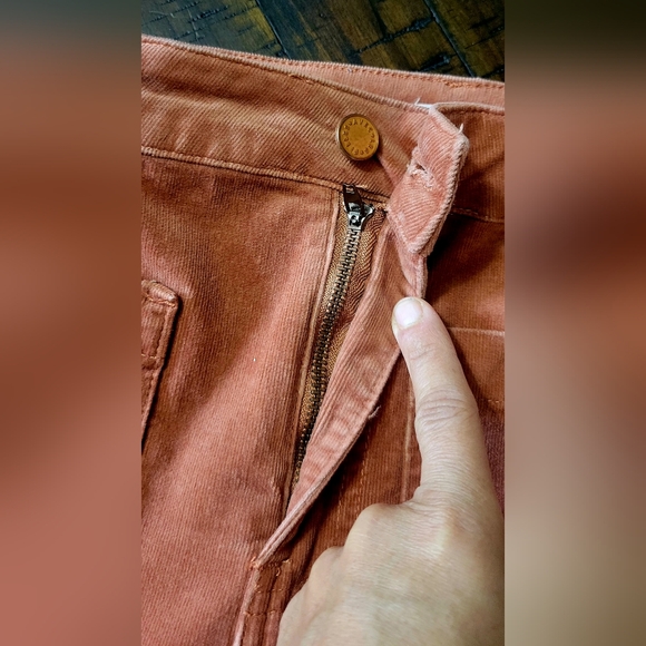 AVEC LES FILLES  Anthopologie burnt orange, wide leg corduroy pants, size 8 EUC - Picture 12 of 13